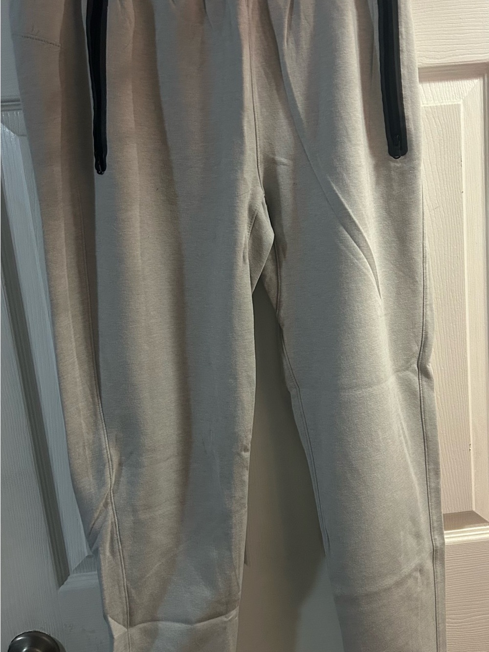 Old Navy Light Gray Jogger Sweatpants with Black Zip Accents